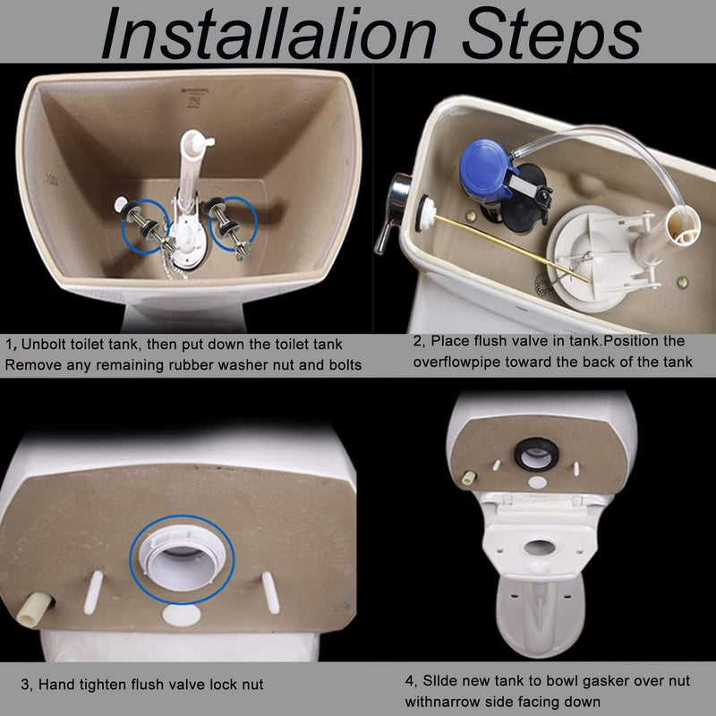 Toilet Flush Valve for American Standard Champion 4/Titan/Duravit, for American Standard Champion 4149a/4215a/4260/4266 Tanks, Includes Flapper/Gasket/Bolt Kit
