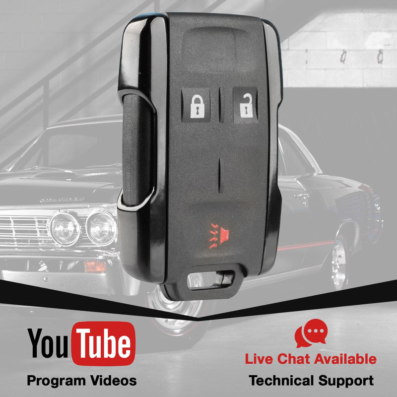 2X Car Keyless Entry 3-Button Remote Replacement with Aftermarket Key for 2014 2015 2016 2017 2018 2019 Chevrolet Colorado Silverado Suburban Tahoe GMC Canyon Sierra Yukon (M3N32337100) Two