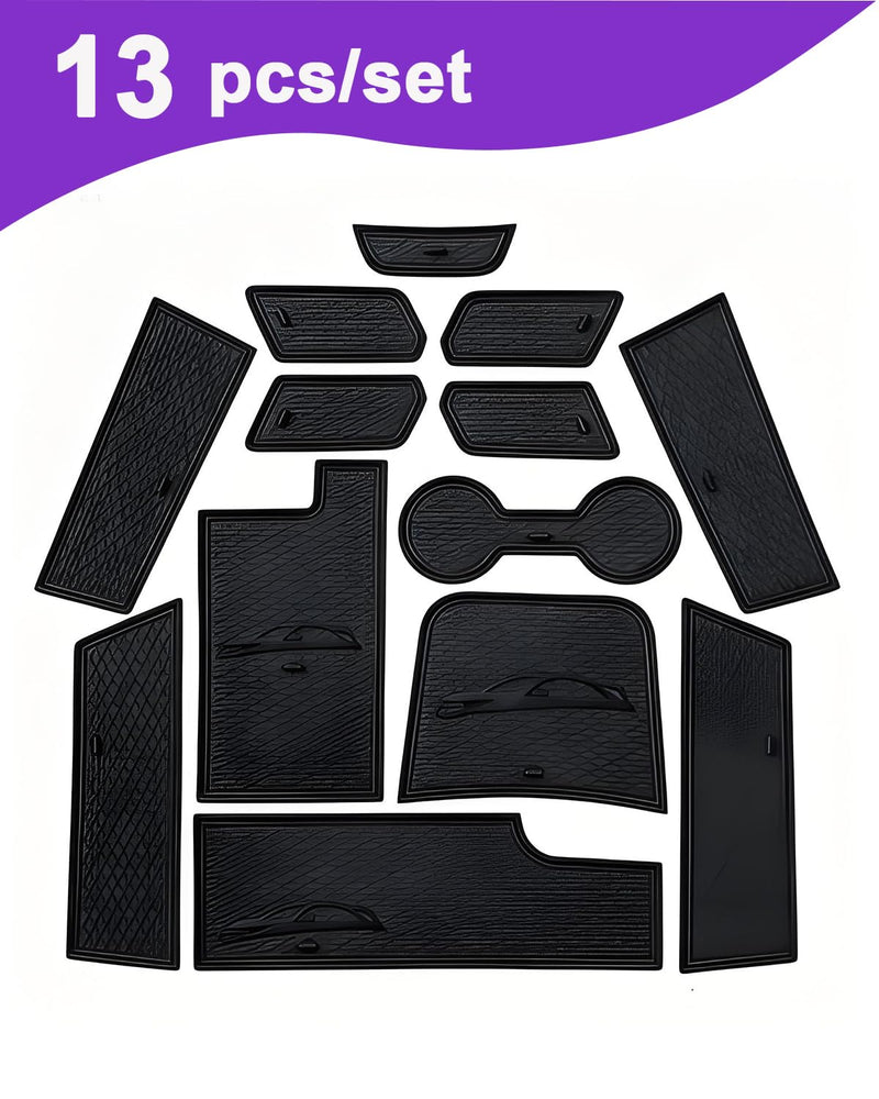 Center Console Insert Mats for Chevy Equinox 2018-2024 13Pcs Black | Silicone Cup Holder Coaster Insert Pads,Waterproof,Soft,Non-slip,for Chevrolet Equinox 2024 2023 2022 2021 for Equinox 2018-2024