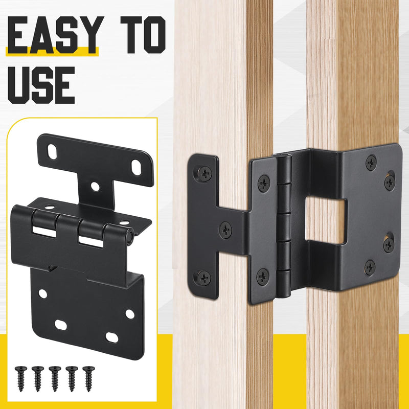 Yaocom 4 Pcs Five-Knuckle Hinge for 3/4" Door Thickness, 270 Degree Institutional Hinge, Black Powder Finish for Institutional Use in Hospitals, Schools, and Other Commercial Settings (Black)