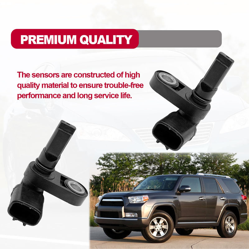 2pcs ABS Wheel Speed Sensor, 89542-04020 Front Rear Right Left Compatible with Toyota Tacoma 05-18, 4Runner 03-19, FJ Cruiser 07-14, Land Cruiser 08-18, Lexus 03-12, OE#89542-04020, 8954204020.