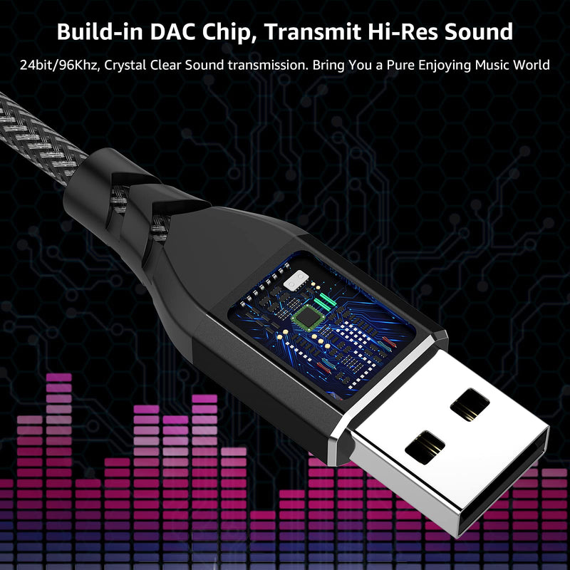 USB to 3.5mm Jack Audio Adapter, APETOO External Stereo Sound Card USB to Aux Jack Adapter Aux Dongle Cable Cord for Headphones Headset Earphones Mac Computer PC Laptop Desktop Windows PS4 PS5 Linux