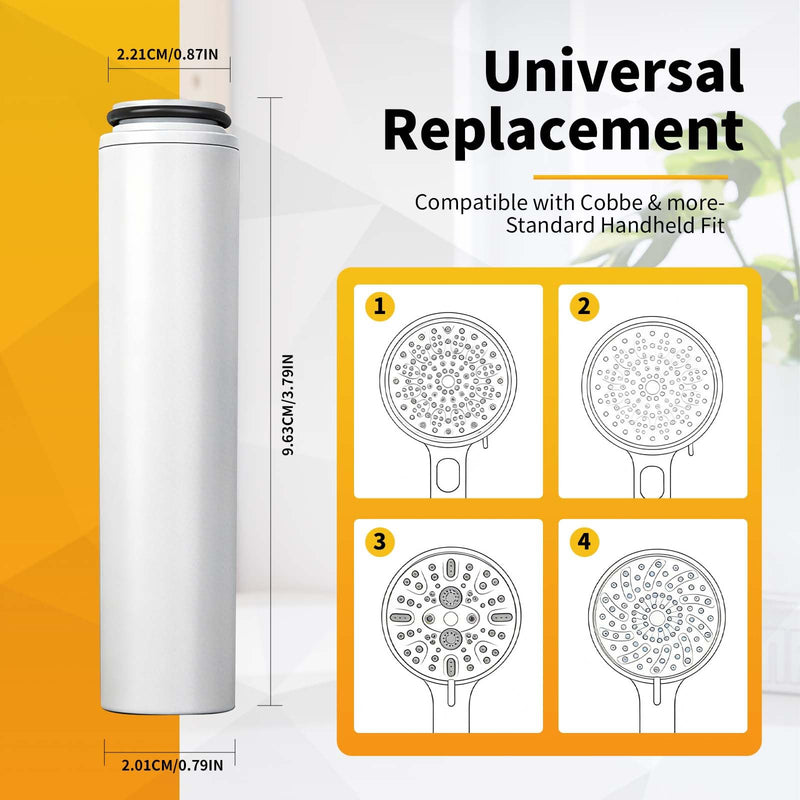 6 Pack Replacement Filters Compatible With Cobbe Handheld Shower Head, for Quick Water Quality Improvement & Skin Protection 6 Pack