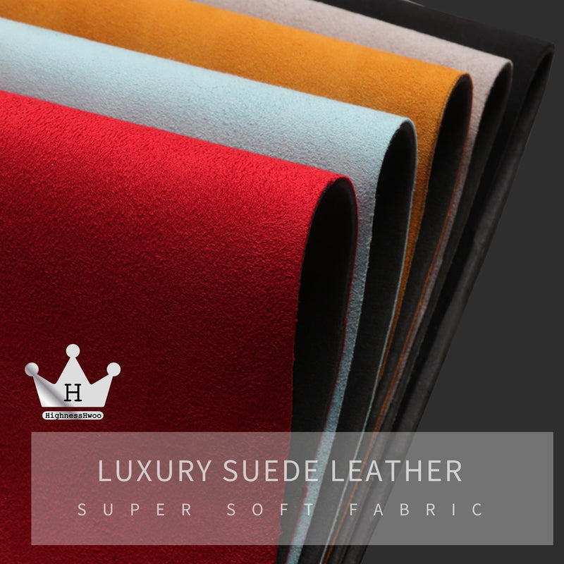 Luxury Suede Steering Wheel Cover for Cars, Soft Leather Padded Wheels Cover for Sedan, SUV, Thin Car Handle Cover, Universal Fit, Anti Slip, 14.75-15.15in, Orange Orange+Black Standard Size[14.75-15.15"](37.5-38.5cm)