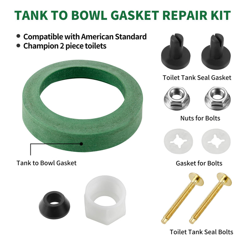 Toilet Tank to Bowl Coupling Kit, Replacement Repair Parts AS738756-0070A Fits for American Standard Champion 2 Piece Toilet, 3" Toilet Tank Gasket for Most 3 Inch Flush Valve Opening Tanks 1