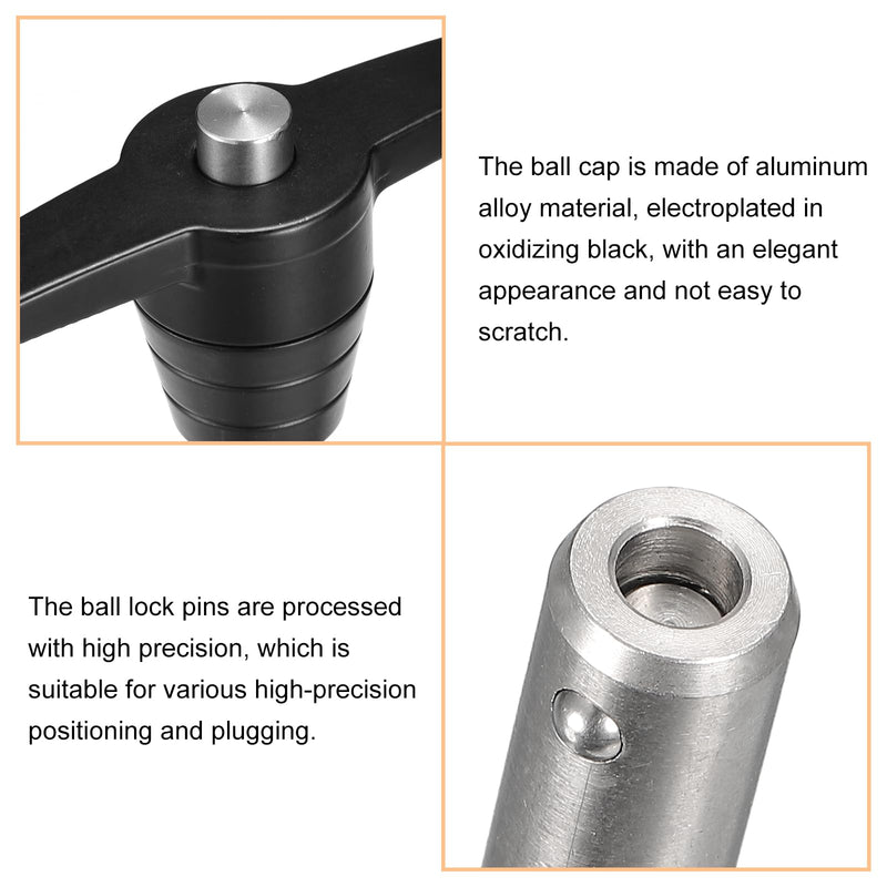 uxcell T Handle Lock Pins, 5/8" Pin Dia. 2-3/4" Usage Length Stainless Steel Push-Button Quick Release Pin with Lanyard Cable (16mm-70mm) 5/8" x 2-3/4"