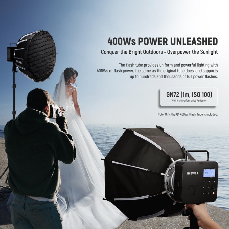 NEEWER Q4 Flash Tube 400Ws Replacement Flash Tube Bare Bulb for Studio Flash Q4, Photography Light Repair Parts Only for NEEWER Q4 Studio Flash Strobe Light