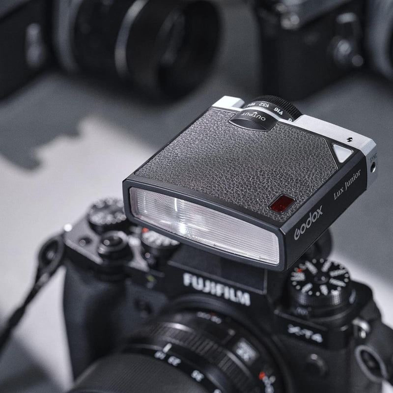 Godox Lux Junior Retro Camera Flash GN12 Vintage Universal Flash Speedlite | 7 Levels Power 1/1-1/64, Godox Small Flash for Sony Canon Fujifilm Nikon Olympus Cameras, S1/S2 Optical Control, A/M Mode