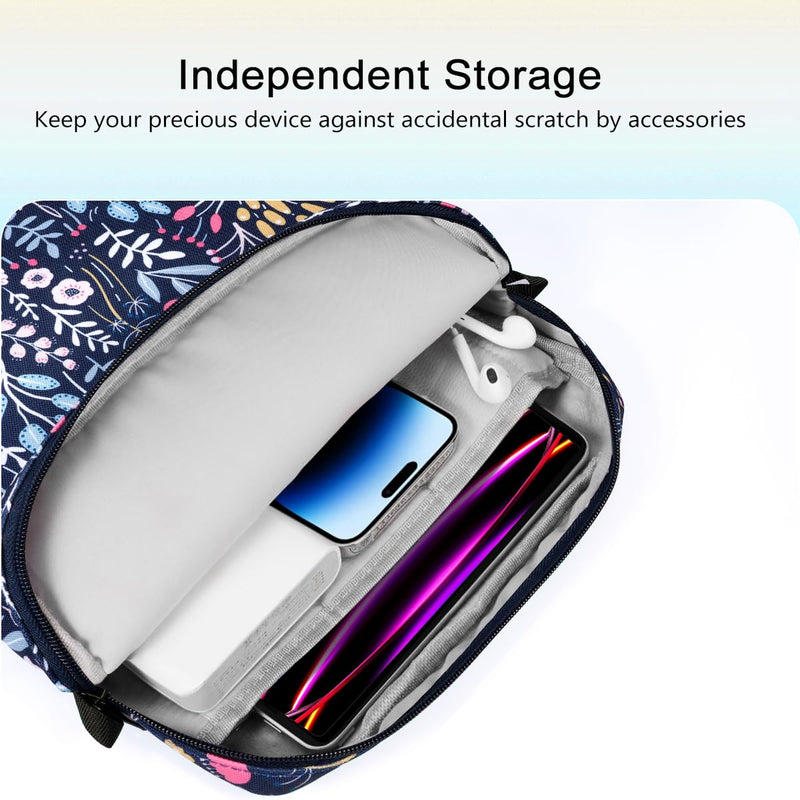 TiMOVO 13 Inch Tablet Sleeve Bag with Handle & Shoulder Strap for iPad Air 13 Inch 2024,iPad Pro 13 Inch 2024,iPad Pro 12.9 M2 2022/2021/2020,Galaxy Tab S8+/S9+ 12.4" 2022/2023, Colorful Flower