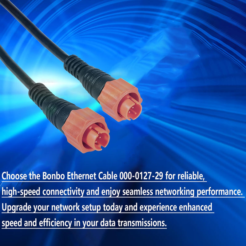 Bonbo 127-29 ‎Replacement for Lowrance Ethext-15Yl Ethernet Cable ‎3004.7036 ，15-Feet 15FT