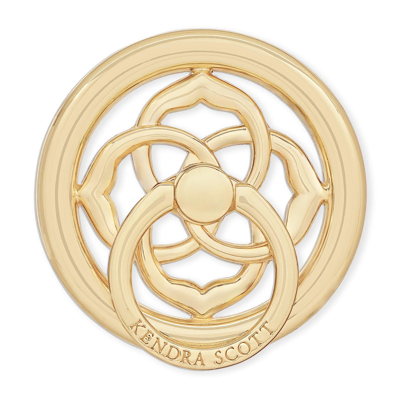 Kendra Scott Magnetic Phone Ring Grip with Stand - Gold Medallion | Stylish Designer Phone Holder for Hand - Removable and Collapsible MagSafe Grip for iPhone 17 Pro Max/16/15/14/13/12/Pixel 10
