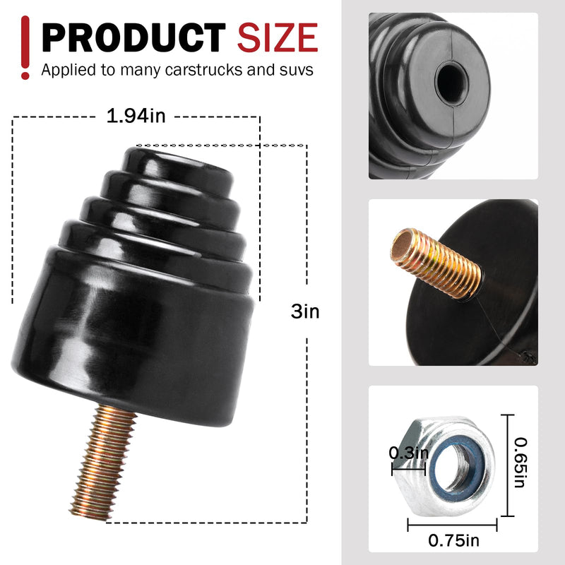 Suspension Bump Stop 9.9101G Black Universal Bump Stops Kit for Cars, Trucks and Off-Road Vehicles- Pack of 2