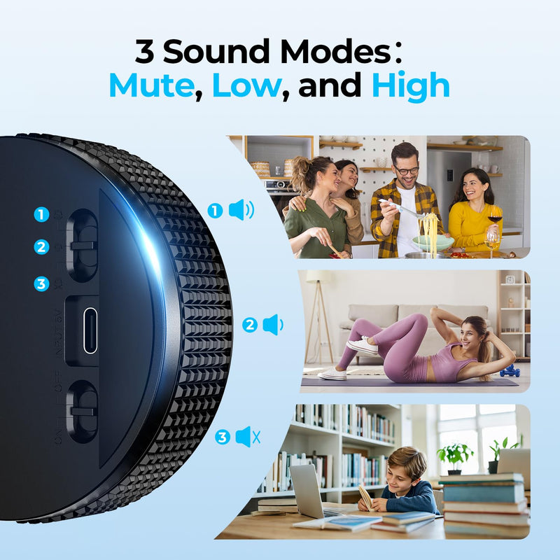 Rechargeable Magnetic Kitchen Timer for Cooking, Building 800mAh Battery Large Display Digital Countdown Countup Timer, 3 Preset 5/15/25 Mins Loud Alarm for Baking Grilling Studying Glossy Black 1