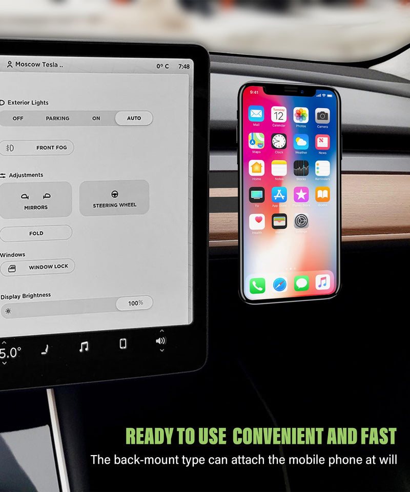 RACOONA Magnetic Car Phone Mount,Phone Holder for Car,Car Accessories Foldable and Adjustable Phone Mount,Cell Magnetic Phone Holder for Car Screen Laptop (Black) Black