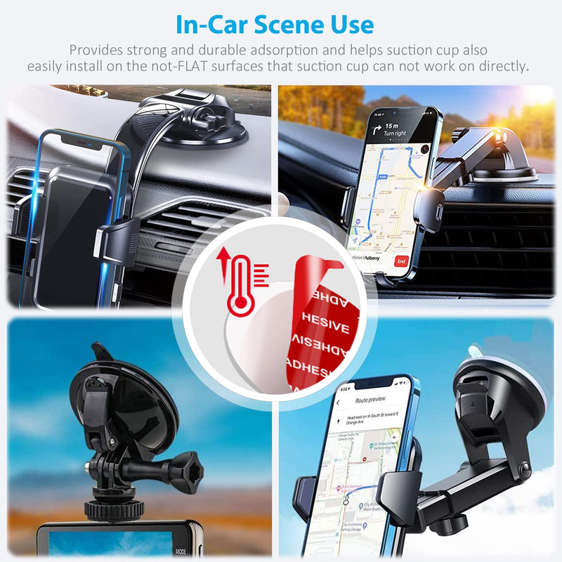 6 Pack 53mm(2.09inch) Adhesives for Suction Cup Replacement, AZXYI Windshield Mount Adhesive Replacement Kit, Compatible with Mounting Disk, GPS Dash Cam and Socket Car Dashboard Suction Cup Mount