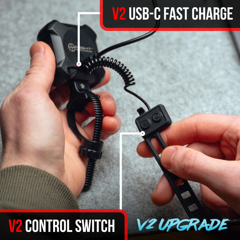 [New V2] ZIREN 120-140dB USB-C High-Traffic Bike Horn & LED Light - Loudest Electric Horn - New V2 Control Switch - V2 USB-C Rechargeable - IPX4 Waterproof Ziren / Usb-c