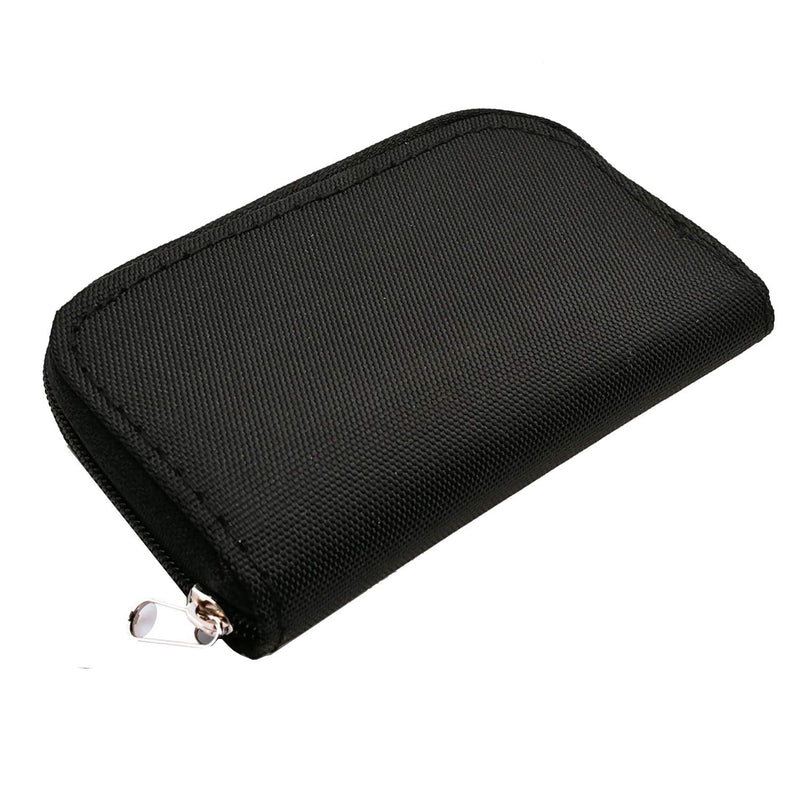 Memory Card Carrying Case - Suitable for Micro SD, Mini SD and 4X CF, Card Holder Bag Wallet for Media Storage Organization (Black) Black