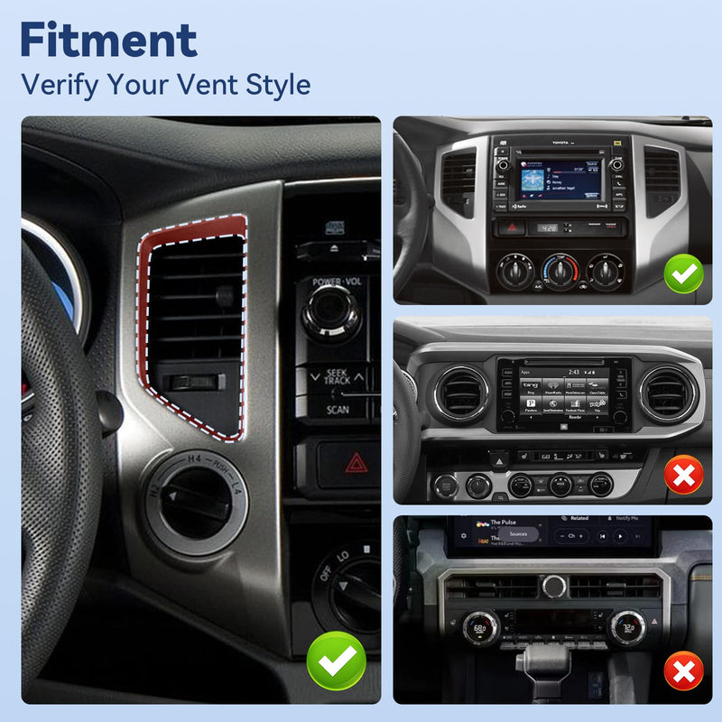 Magnetic Vent Phone Mount Compatible with Toyota Tacoma 2012-2015 2nd Gen | 20x Strong Magnet | CNC Anti-Scratch Base | 360° Rotation | Full Metal Arm | No Tools Install | Fits All Smartphones Magnetic