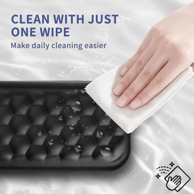 Wrist Rest for Keyboard and Mouse, Black | Computer Ergonomic Wrist Support Pad, Soft Memory Foam Arm Wrist Rest, 14.2 x 3.2 x 0.8 and 5.9 x 3.2 x 0.8 inches