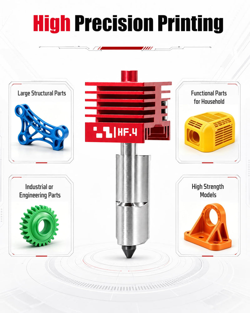 2Pcs 0.4mm High Flow P2S Hotend with MPVD Anti-Stick Hardened Steel Nozzle for Reduced Clogging, X2D HF Nozzle Save 30% Print Time, Replacement for Bambu Lab A2L/H2D/H2S/H2C/A1/A1 Mini/P2S/X2D 0.4mm Hotend*2