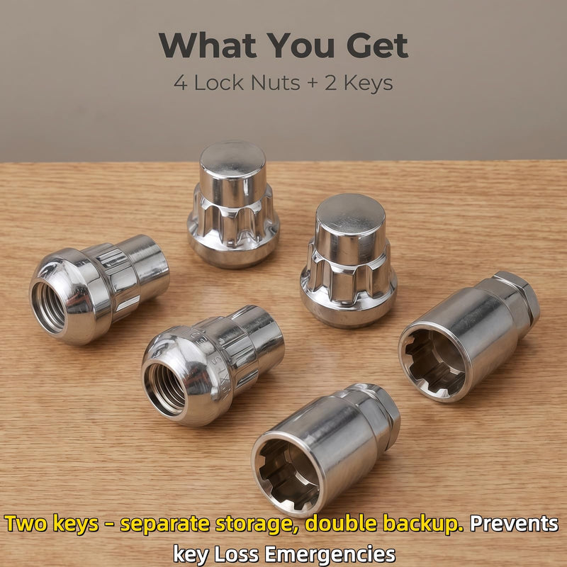 for Honda Wheel Lock Lug Nuts,Two Keys,M12x1.5 Thread, Ball Seat, 31.7mm Height, Anti-Theft Wheel Locks Compatible with Honda & Acura US Models