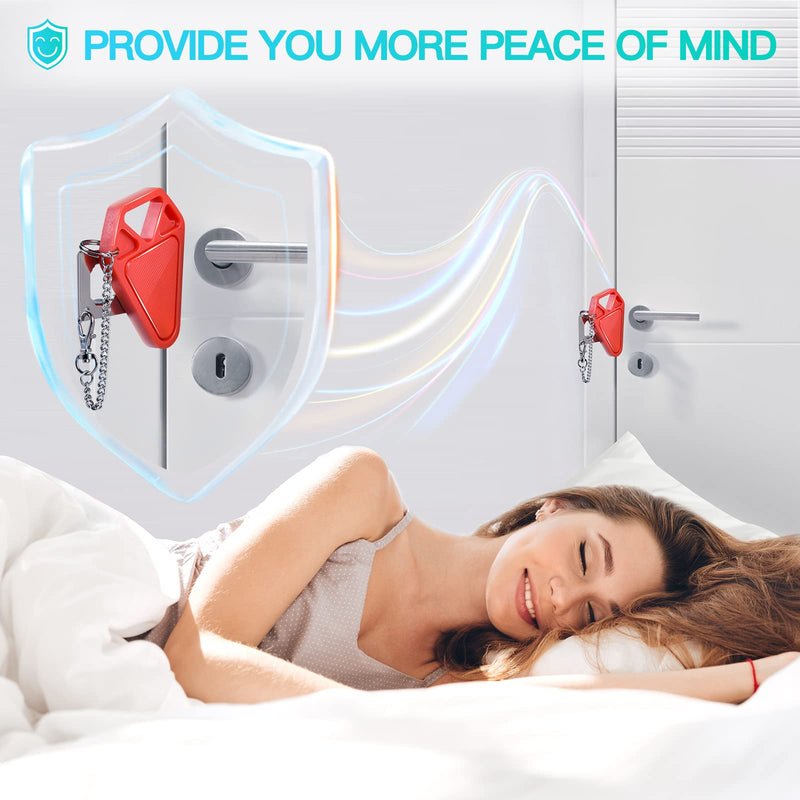 Portable Door Lock Travel Hotel Safety: Hotel Door Locks for Travelers, Home Apartment Security Locker from Inside Room Bedroom Women Travel Gifts Traveler Stocking Stuffers Traveling Essentials Upgraded Multi Size Fits Most Doors