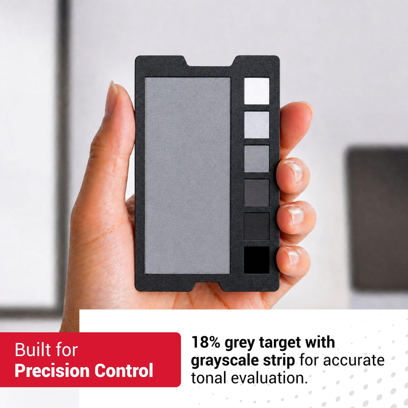 Datacolor SpyderCheckr 18% Grey Card for Photography & White Balance | Neutral grey reference plus 6-step grayscale strip for accurate exposure and tonal range checks