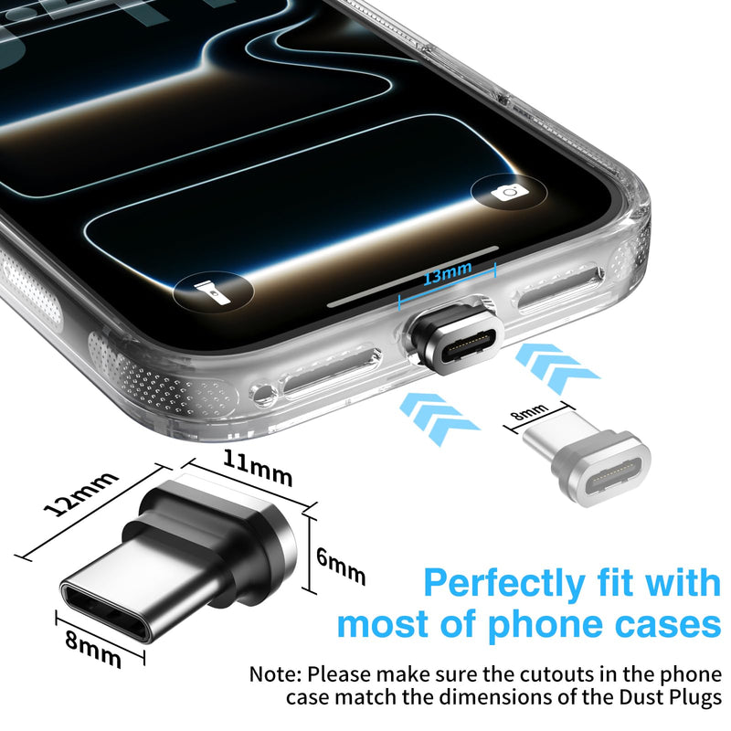 USB C Dust Plugs, 4 Pack USB TypeC Port Anti Dust Cover Not Affect Charging | Compact USB-C Dust Plug & Adapter, Compatible with iPhone 17 16 15 Pro Max Plus Samsung S25 S24 Ultra & Type-C Devices & More