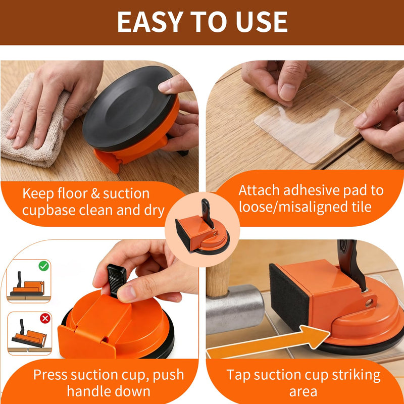 Floor Gap Fixer Tool, Floor Gap Tool(Vacuum Suction Cup & 5 PCS Sticky Pads), Heavy Duty Plank Grabber for Flooring Gap Repair Tool 1