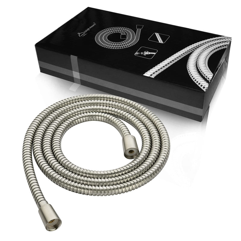 BRIGHT SHOWERS Shower Hose For Hand Held Shower Heads, 96 Inches Cord Extra Long Stainless Steel Hand Shower Hose, Ultra-Flexible Replacement Part with Brass Insert, Brushed Nickel 96 inch