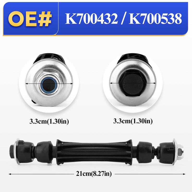 K700432 Front Stabilizer Sway Bar End Links for 07-16 Chevy Silverado 1500,07-13 Avalanche,07-16 Tahoe,15-16 Suburban/GMC 07-16 Sierra 1500,07-16 Yukon/07-16 Cadillac Escalade Replace K700538 K700432