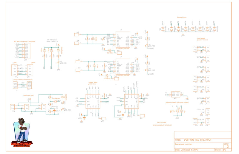 PCB0046 Serial Wombat HSD SW8B I2C Controlled 8 Channel High Side Driver Board (1) 1