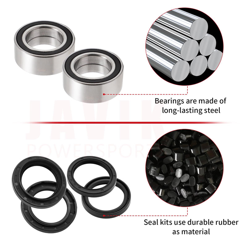 Front Wheel Bearings Seals for Honda FourTrax 300 Rancher 350 400 420 Only for 4x4, OEM# 91051-HC5-003 91209-HN2-003 91256-HC5-003