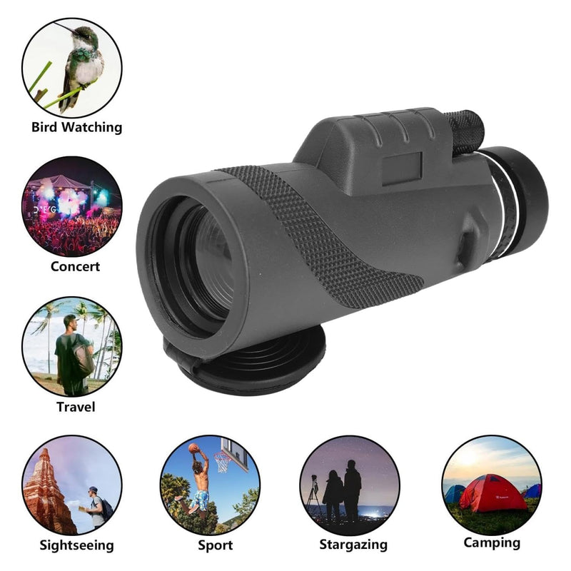 Portable Zoom HD 80x100 Telescope Folding Long Distance Mini Powerful Telescope for Hunting Sports Outdoor Camping Travel ﻿ (Black) Black