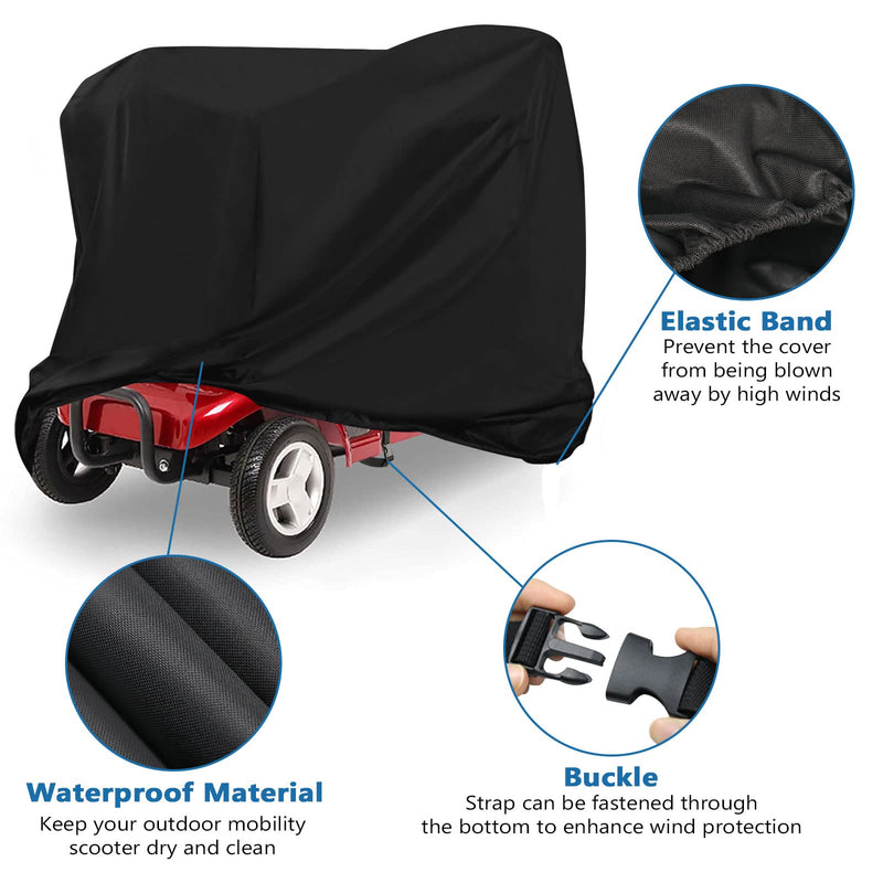 Mobility Scooter Cover,Waterproof Scooter Cover for Outdoor Storage,Heavy Duty Electric Mobility Scooters Accessories All-Weather Protection Covers - 48 x 22 x 38 Inch 48" x 22" x 38"