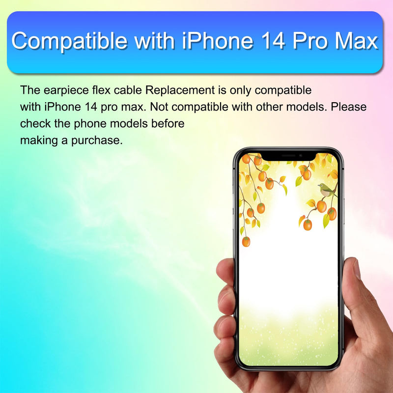 Earpiece Flex Cable Replacement for iPhone 14 Pro Max Ear Speaker Connector Repair for iPhone 14promax Proximity Ambient Light Sensor Fix for A2651 A2893 A2894 A2895 A2896