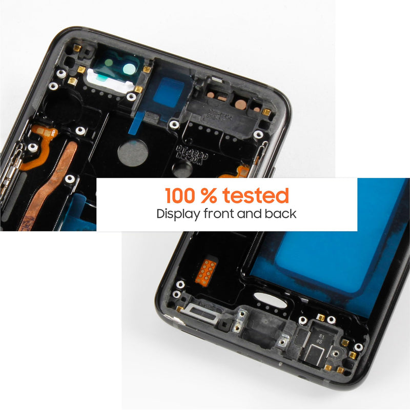 [For S9, NO Fingerprint] Screen Replacement for Samsung Galaxy S9 with Frame, 5.8" G960U G960F Incell LCD Digitizer Touch Screen Assembly Full Repair Tool Kit (IMPORTANT: Fingerprint ID Not Supported)
