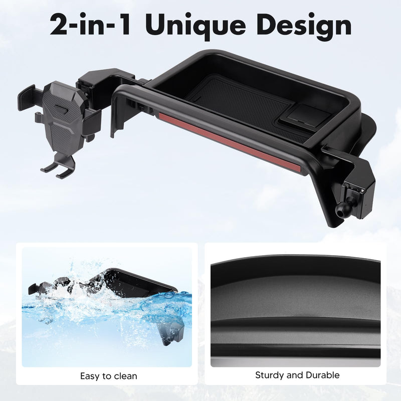 FIILINES Dashboard Storage Tray & Phone Holder Compatible with Toyota C-HR CHR 2019 2020 2021 2022 (Fit 8" Touch Screen) Dash Center Console Organizer Cell Phone Mount Interior Accessories