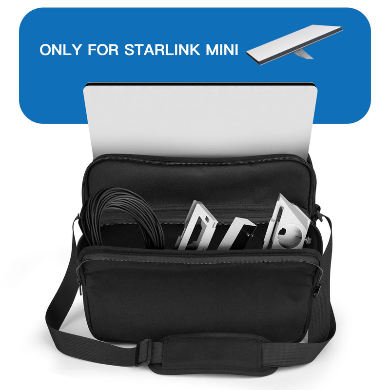 Travel Case for Starlink Mini Dish Kit Accessories, Case Only | Lightweight & Compact Carrying Bag with Shoulder Strap, Full Kit Storage and Protection, Ideal for Outdoor Travel RV Camping