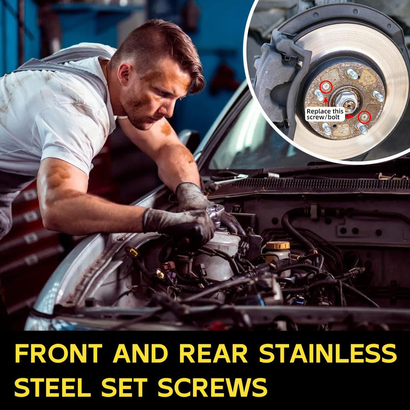 4PCS Stainless Steel Brake Disc Rotor Screws, Car Front and Rear Retaining Hardware Screw Kit, Replace 93600-06014-0H for K3, City, Civic, Accord, Odyssey, Car Accessories 4 PCS