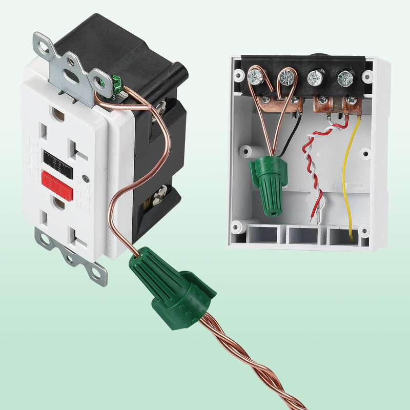 Leepenk 300PCS Green Ground Wire Nuts with Hole,14-10 AWG Winged Electrical Wire End Connectors Caps,UL and CSA Certified P99,Twist-On Easy Screw-On for Cable Grounding,Ideal Electrical Connectors 300