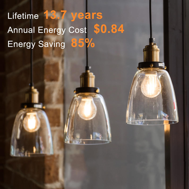 TJOY 12 Pack A19 Vintage LED Edison Bulbs, Dimmable, 60W Equivalent, High Brightness 3000K Soft Warm White, 8W E26 Standard Base, 800 Lumens, CRI80+, Clear Glass Filament Bulb for Home, Farmhouse 8W 12 Pack 3000k Warm White