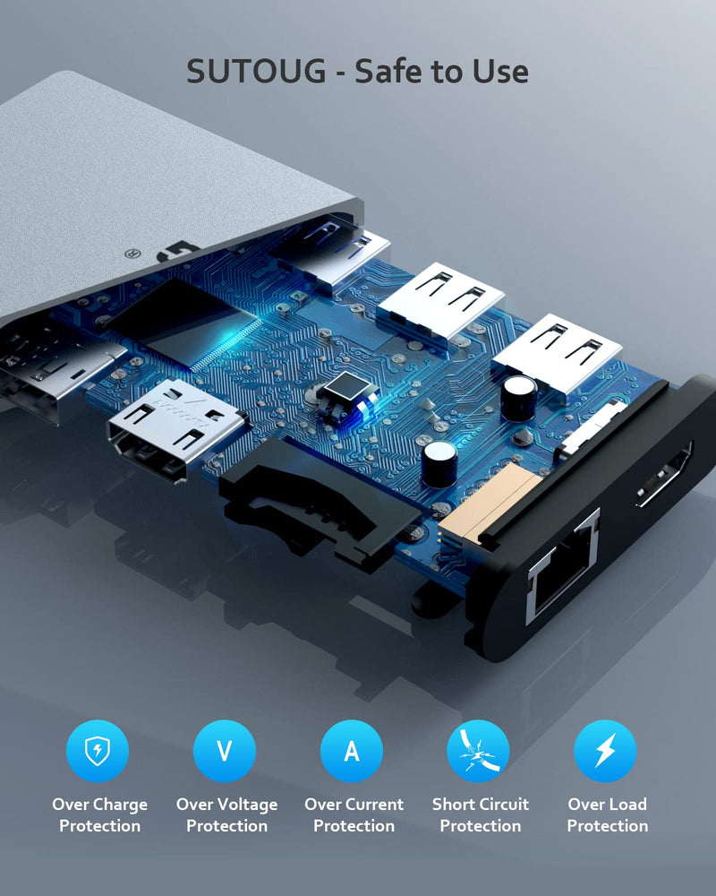 12 in 1 USB C Hub, Docking Station, Triple Displays Laptop Docking Station for MacBook Pro and Windows(2 HDMI, DP, 100W PD, SD/TF Card Reader, 3 USB 3.0 Ports), MAC OS only Support Mirror Mode
