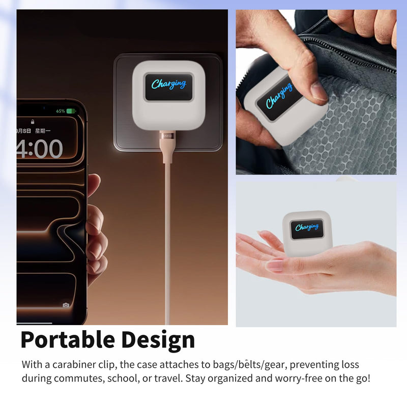 Case for Anker Nano 45W Max Power Adapter with 2Pcs Screen Protector– Soft Silicone Protective Cover for Dynamic Charger,Shockproof Dustproof Charging Block Protector Sleeve[Grey] Grey