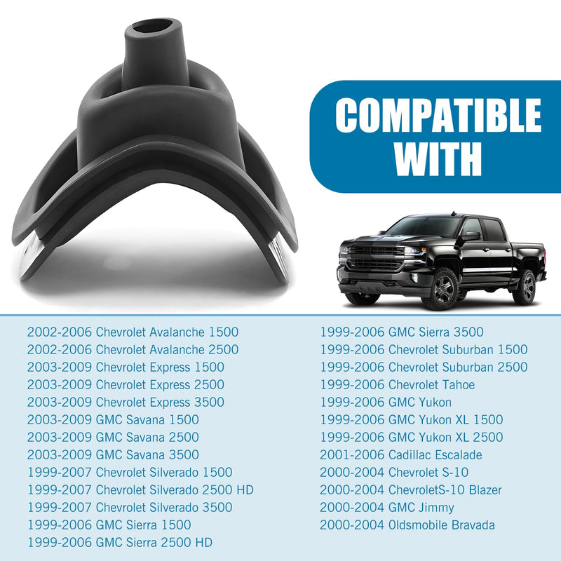 Car Manual Shifter Boot, Rubber Shifter Lever Handle Boot Seal, Shifter Boot Cover Replacement Accessories, OEM #26093753 47106 2609-3753, Compatible with Chevrolet Models (Black)
