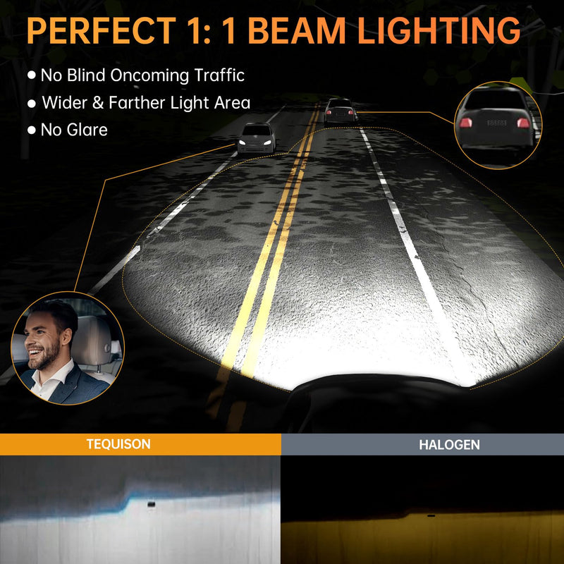 𝟗𝟎𝟎𝟓/HB3 𝐇𝟏𝟏/H9/H8/H16 High and Low Beam Fog Light Bulbs Combo 800% Ultra Brighter 6500K Cool White with 14000RPM Cooling Fan, Plug and Play, Pack of 4