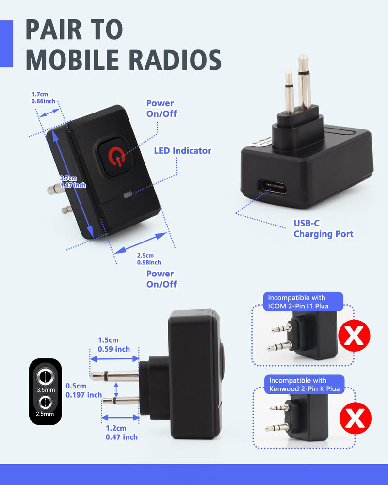 Wireless WalkieTalkie Handheld Speaker Microphone for Motorola & Yaesu | 2 Pin M Connector Handheld Mic for Motorola CP200 CP185 CLS1410 RMU2040 Yaesu FT-4XR, Hands-Free, Lightweight, Long Range Mic