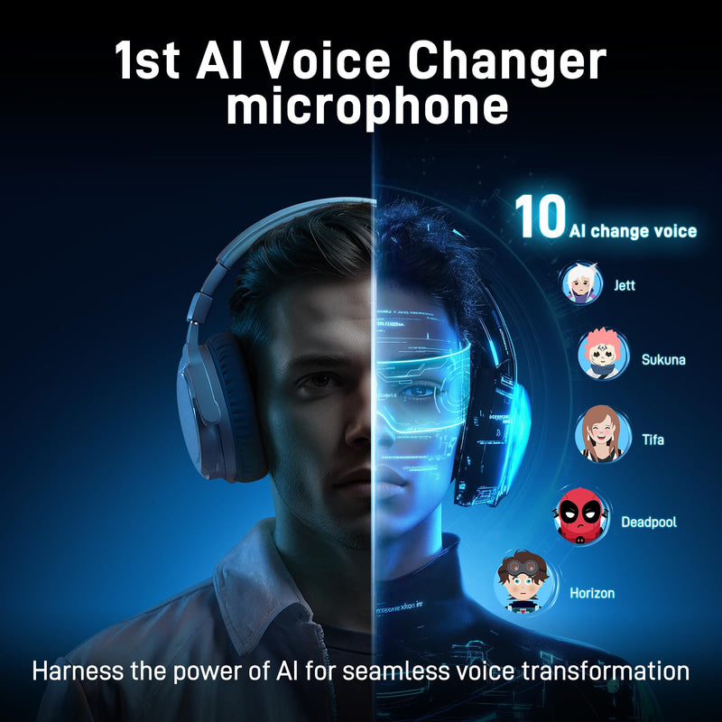 MAONO Wireless Gaming Microphone for PC, Condenser USB Mic with Software AI Voice Change,3-Level Noise Cancellation,Custom RGB, for Streaming Recording Podcast PS5 PS4 Twitch YouTube (DM40 Pro-Black) DM40 Pro AI Mic DM40Pro Black