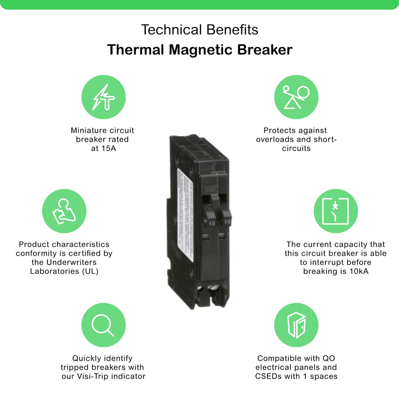 Square D by Schneider Electric Square D - QO1515C Circuit Breaker, 15 amp