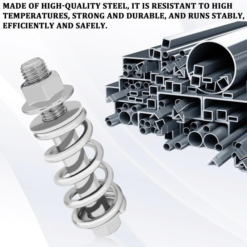 2PCS M10x1.25 Exhaust Manifold Bolts, Exhaust Flange Bolts, Muffler Repair Kit with Springs, for Automotive Exhaust Manifold Gasket Reduce Vibration Car Accessories Universal for Most Cars 2PCS